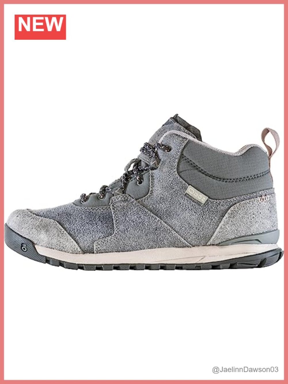 Women's Mid-Top Hiking Boots Lace-Up Rubber Sole Leather Mesh